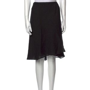 Giorgio Armani Wrap Skirt Black Knee Length Lined Womens Size 46 Italy